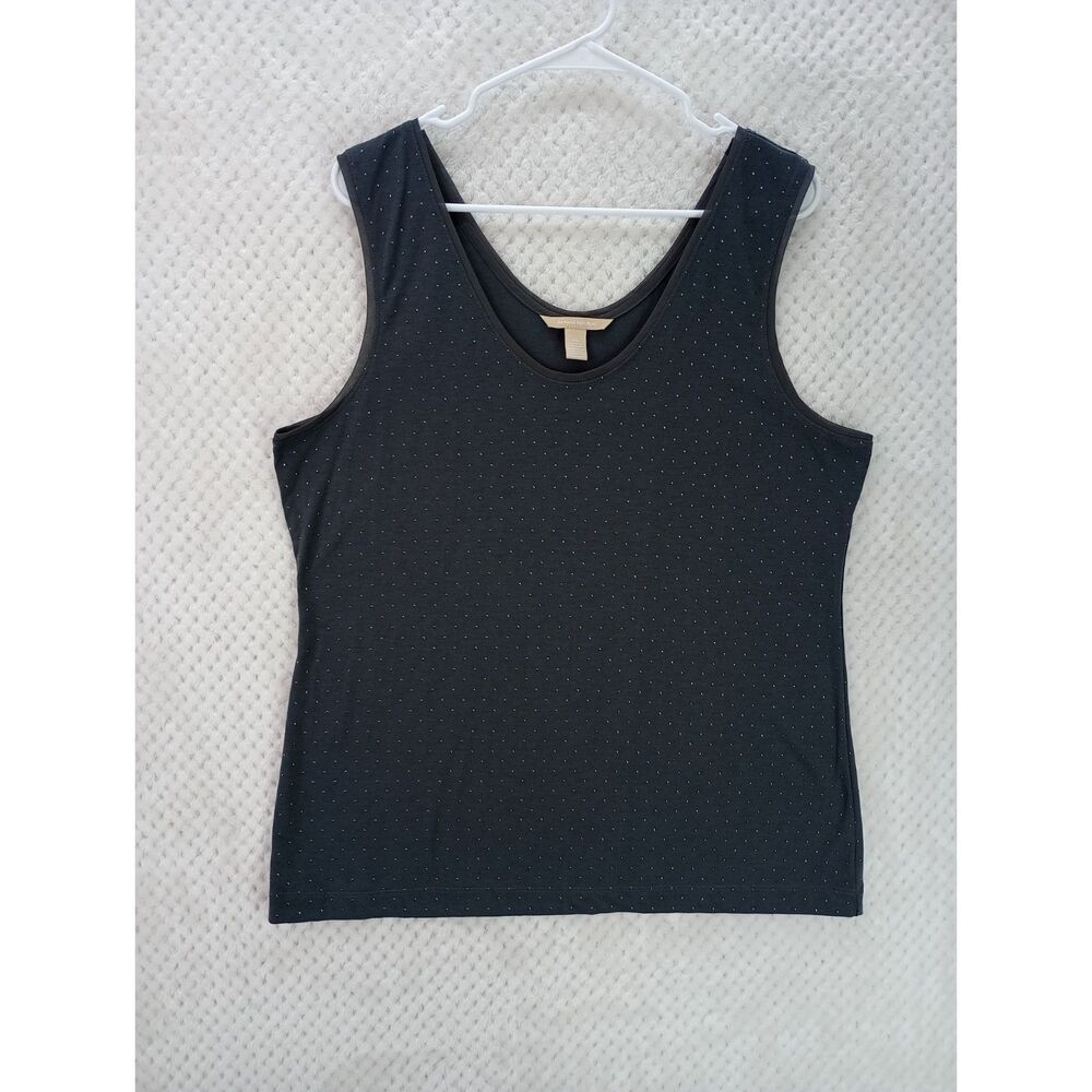 Banana Republic Women's XL Gray Sleeveless Top with Metallic Dots